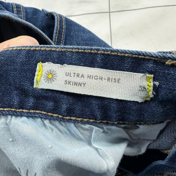 Happy x Nature Jeans Womens 32 Blue Ultra High Rise Skinny Medium Wash Casual - Picture 4 of 12